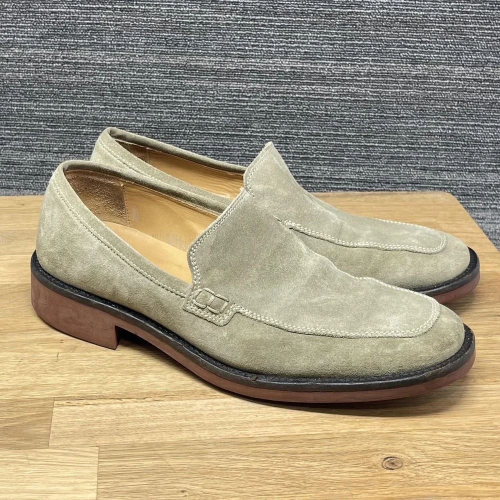 J Crew Shoes Mens 9.5 Brown Suede Slip On‎ Loafers Dress Oxfords Made in Italy